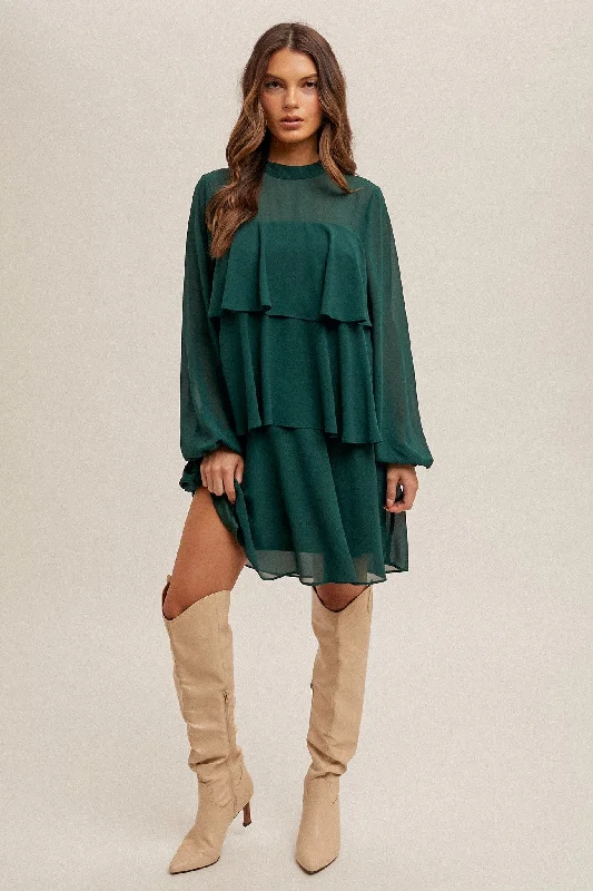 Budget Friendly Big Savings on Rustic Countryside Styles "Loving You Forever" Tiered Long sleeve Dress