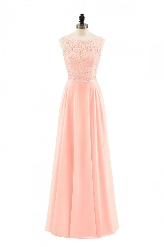 The Good Stuff Early Access to Art Deco Styles Sale Pearl Pink Backless A-Line Long Bridesmaid Dress