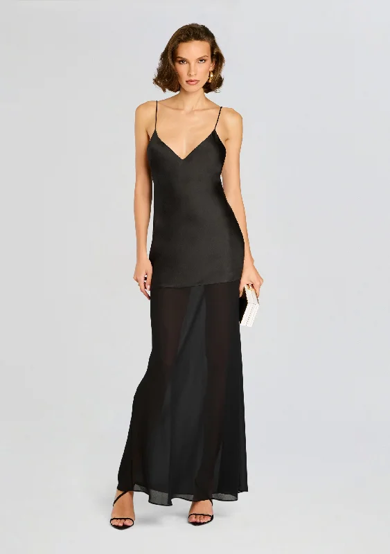 Fall Sale, Prices Drop Charming Silhouette Vienna Satin Maxi Dress