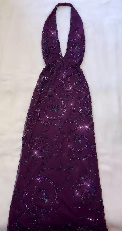 New Season Fashion Preview Mid - Season Sale Pretty A Line Halter Sleeveless Grape Beads Long Prom Dress Evening Dresses C3726