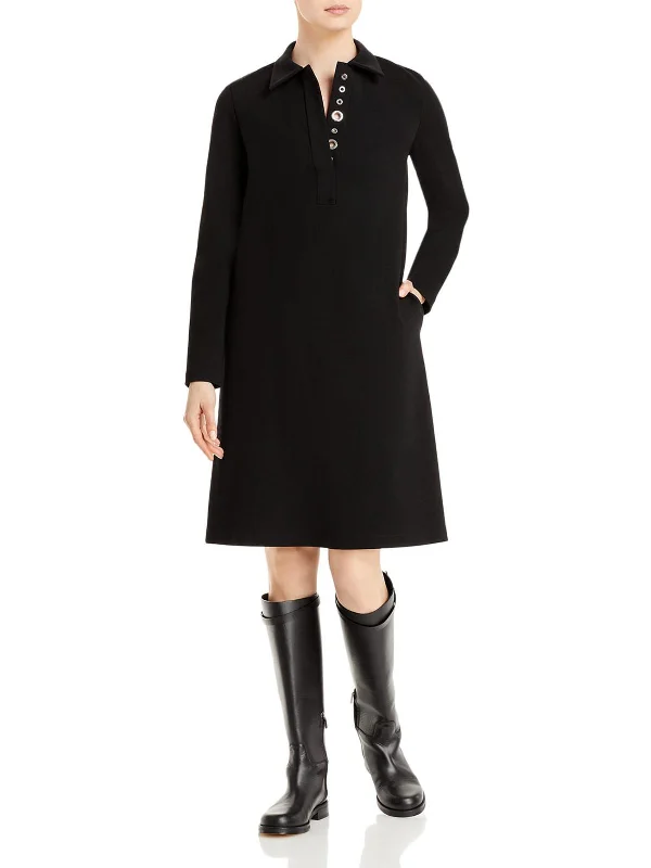 Vintage-Modern Style Offers Fashion-Forward Style Marisa Womens Grommet Long Sleeves Shift Dress