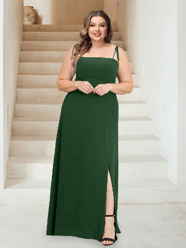 Cozy Comfort Style Sale Modern Romance Sheath/Column Square Neck Sleeveless Ruched Plus Size Bridesmaid Dresses