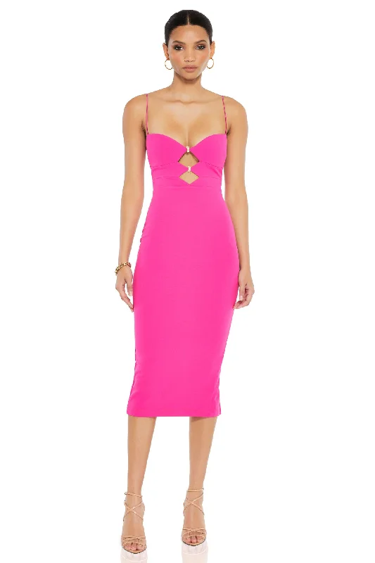 Discover Now Flash Deals Nookie Muse Midi Dress - Neon Pink