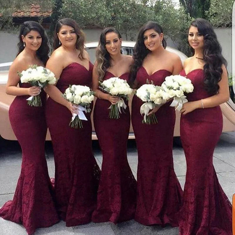 Trendy Looks On Sale Bold Patterns LP323 Fabulous Burgundy Bridesmaid Dress Fishtail Women Wedding Party Gowns,robe de demoiselle d'honneur 2018