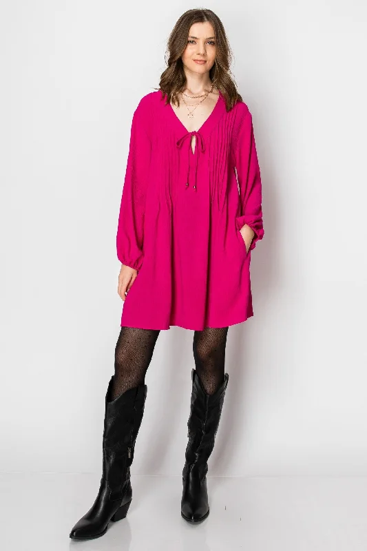 Low Price Special Early Access to Art Deco Styles Sale "Outta Sight" V-Neck Long Sleeve Flowy Dress