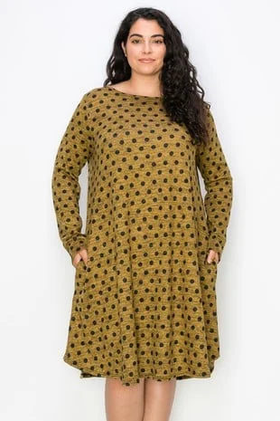 Top Brand Discounts Summer Splash Sale Long Sleeve Polka Dot Dress