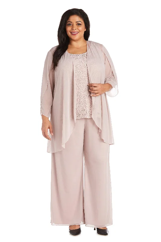 Romantic Fashion Discounts Hollywood Glam Award - Show Style R&M Richards 2439W Formal Plus Size Jacket Pant Suit