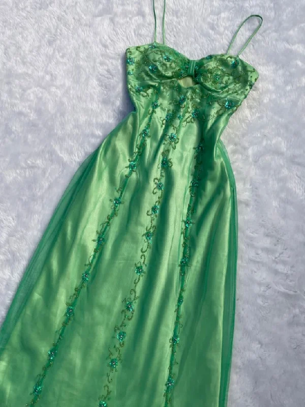 Forward Trendsetter Limited - Edition Drops Pretty A Line Spaghetti Straps Mint Green Tulle Sleeveless Prom Dress Evening Dresses C3730