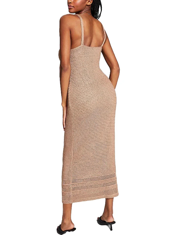 Limited Styles Vintage Elegance Womens Crochet V Neck Bodycon Dress