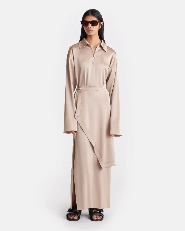 Budget-Friendly Fashion Clearance Event Colter - Draped Slip Satin Midi Dress - Dune