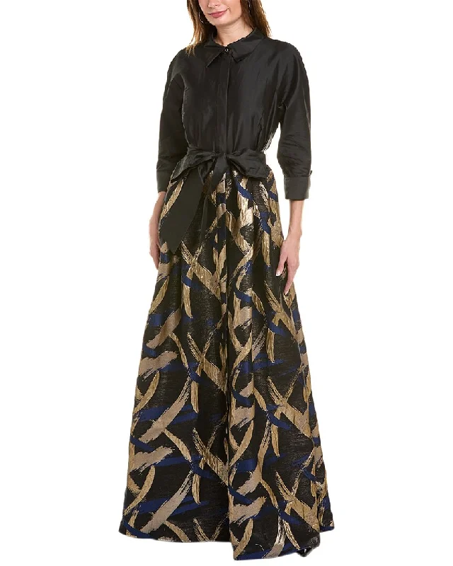 Stylish Deals Urban Sophistication Teri Jon by Rickie Freeman Taffeta Top Gown