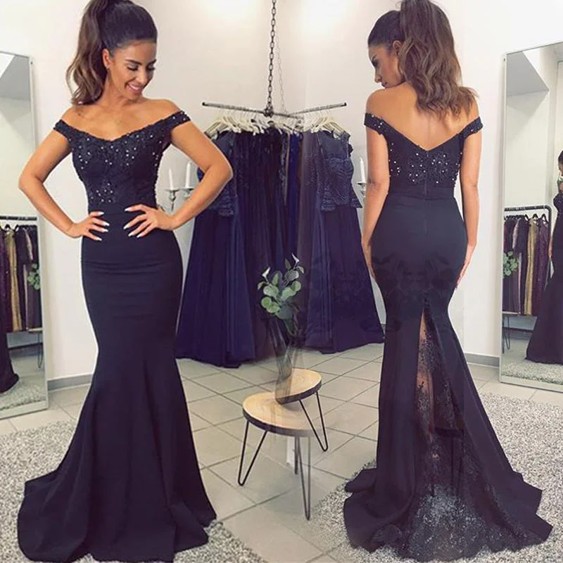 Season Sale Save on Inspired Styles Elegant Off the Shoulder Mermaid Women formal evening dresses Adult Bridesmaid Gown