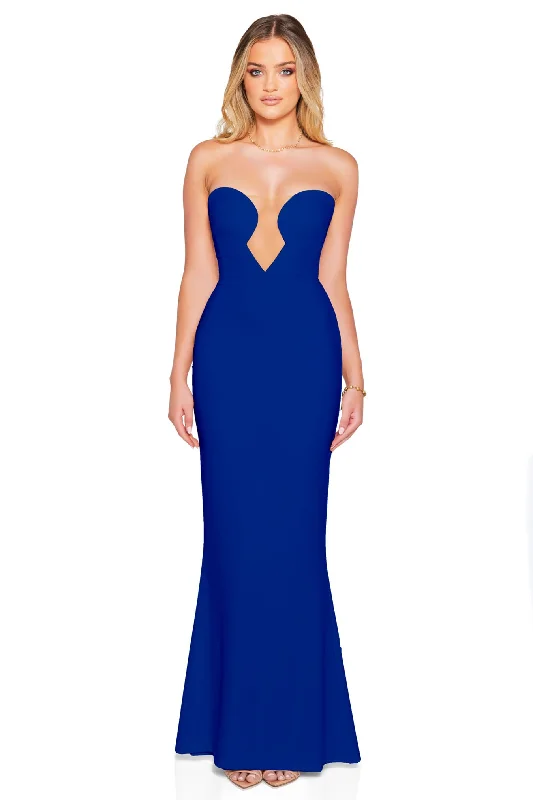 On-Trend Fashion Offers Romantic Date - Night Ensemble Nookie Minx Gown - Sapphire