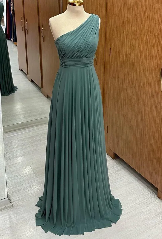 Modern Fashion Sale Elevated Style Women Chiffon Bridesmaid Dress Long One Shoulder Prom Gowns Fashion Wedding Party Dress YBD016