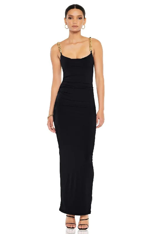 Casual Fashion Elegant Details Nookie Captivate Gown - Black