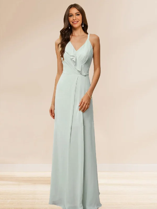 Casual Chic Deals Flash Sale A-Line/Princess V-Neck Sleeveless Ruffles Bridesmaid Dresses