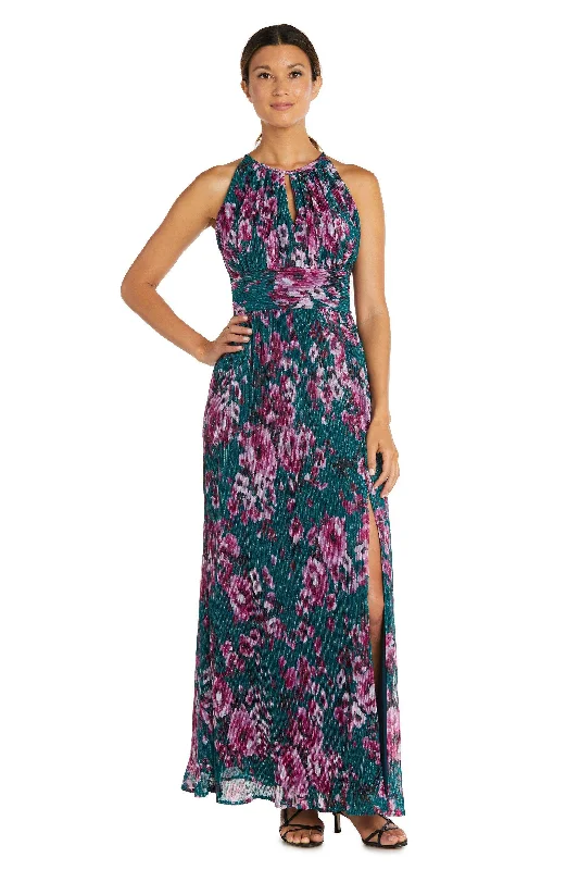 Limited Stock, Big Discounts Save on Inspired Styles R&M Richards 9083 Long Formal Floral Halter Dress Sale