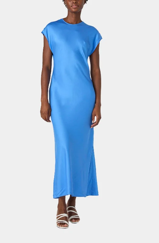 Latest Trends Polished Finish Ennis Satin Column Midi Dress