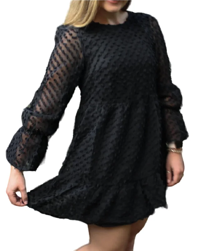 Glamorous Fashion Offers Flash Deals Long Sleeve Dress In Black