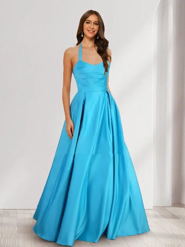 Timeless Style Promotions Final Clearance A-Line/Princess Halter Sleeveless Ruched Bridesmaid Dresses