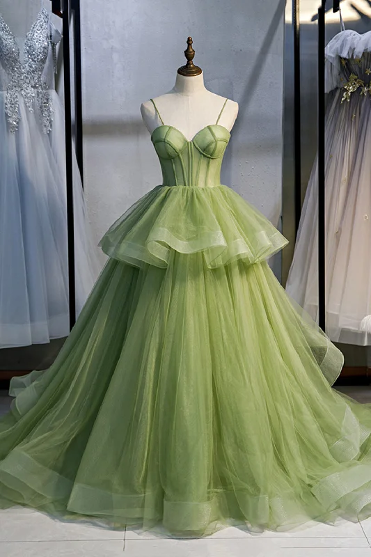 Casual Chic Deals Coastal Beach - Inspired Style Roycebridal Ellianna | Green Sweetheart Tulle Long Prom Dress, Beautiful A-Line Evening Graduation Dress