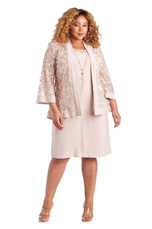 Cozy Comfort Style Sale Now on Sale for Chic Urban Styles R&M Richards 7077W Short Plus Size Jacket Dress