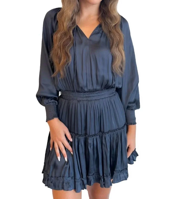 Style Breakthroughs Father's Day Deals Maya Long Sleeve Dress In Navy