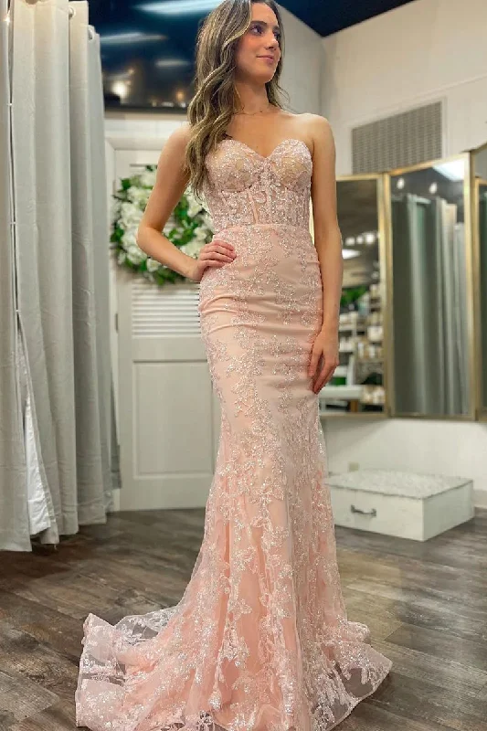 Style Breakthroughs Elegant Contour Roycebridal Michaela |Mermaid Sweetheart Sequined Lace Long Prom Dress