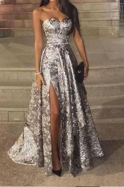 Fashion Sale Y2K Nostalgic Fashion Look Sexy Silver Sleeveless Sequins Fishtail Evening Dress long prom dress gorgeous formal dresses   cg18716