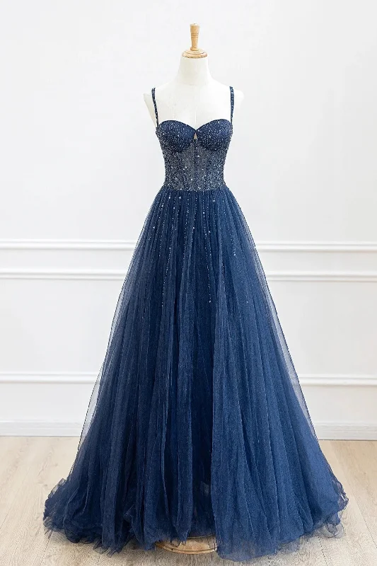 Exclusive Designer Style Deals Anniversary Sale Roycebridal Marceline | Blue Tulle Beaded Long Prom Dress Formal Dress