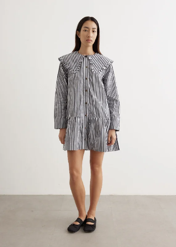 Fashion-Forward Offers Great Prices on Feminine Styles Stripe Big Collar Mini Shirt Dress