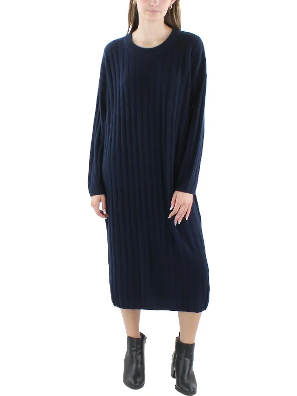 Snag Fabulous Fashion Bargains Big Savings on Rustic Countryside Styles Plus Womens Midi Long Sleeve Sweaterdress