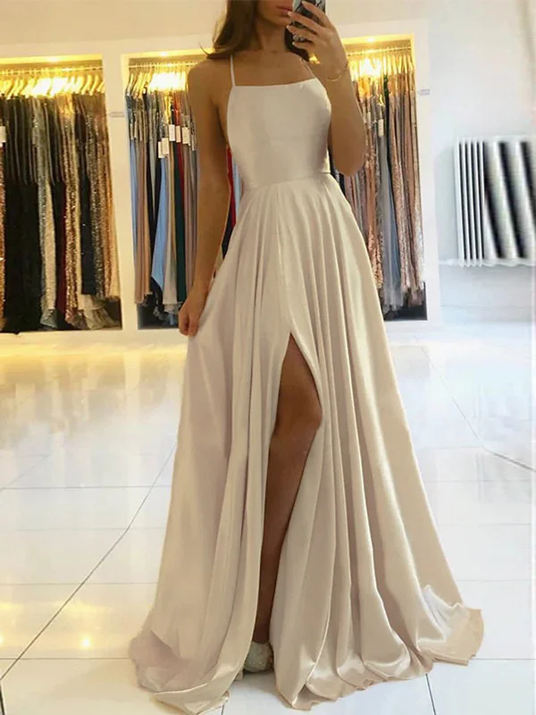 Trendy Styles Mid - Week Surprise Women Spaghetti Straps Bridesmaid Dress Long Side Split Prom Gowns Fashion Wedding Party Dress YBD044