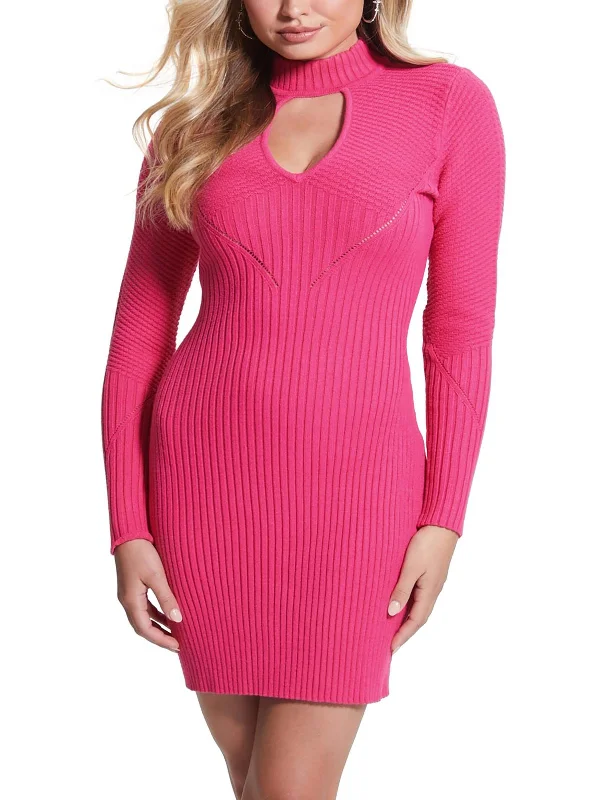 Spring Offer Dreamy Draping Womens Pattern Long Sleeves Sweaterdress