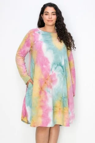 Massive Selection Sale Spring Fling Sale Rainbow Tie Dye Long Sleeve Dress