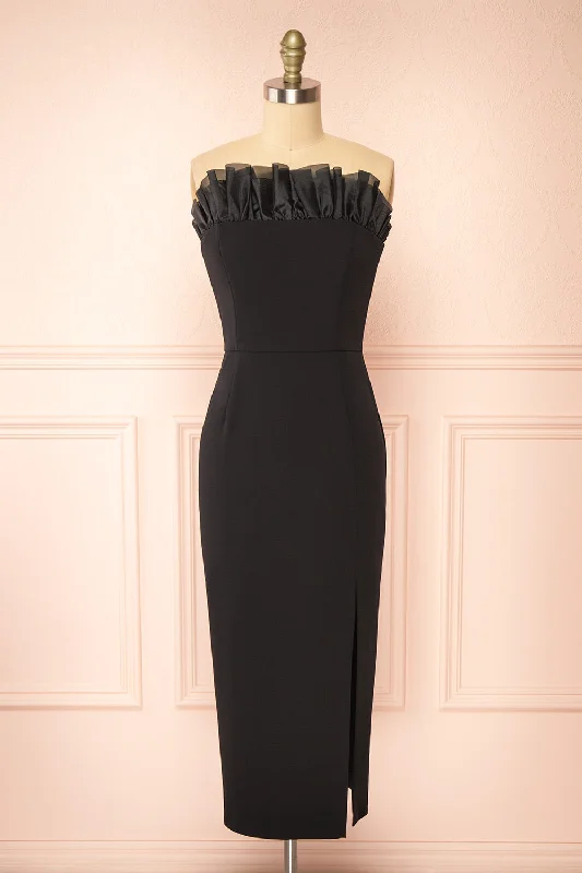 Fashionable Comfort Promotions Limited Quantities Scarabella | Strapless Black Midi Dress