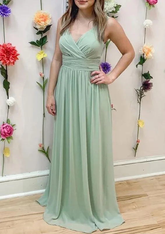 Boutique Styles Vibrant Prints Women Chiffon Bridesmaid Dress Long V-Neck Prom Gowns Fashion Wedding Party Dress YBD028