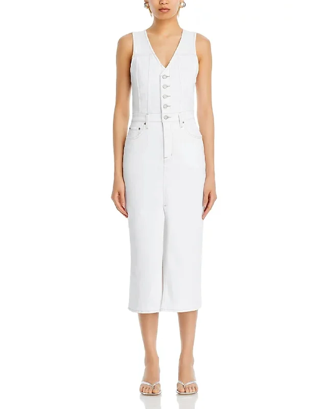 Contemporary Chic Promotions Statement Piece Alex Midi Dress In Le Blanc