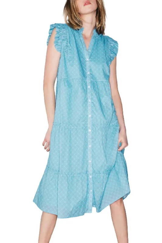 Exclusive Designer Style Deals Anniversary Sale Aria Midi Dress In Light Blue Gem