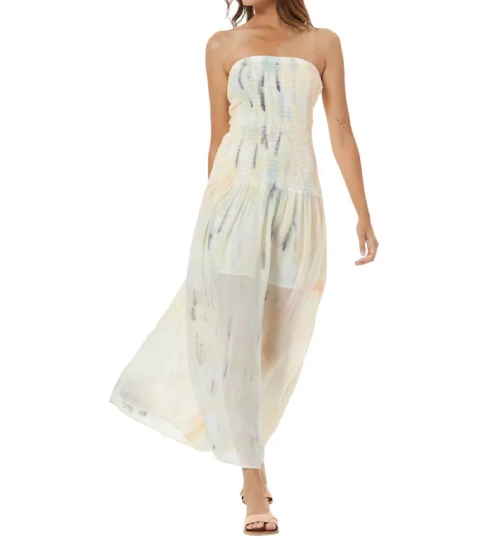 Casual Yet Chic Sales Vibrant Prints Brenen Midi Dress In White