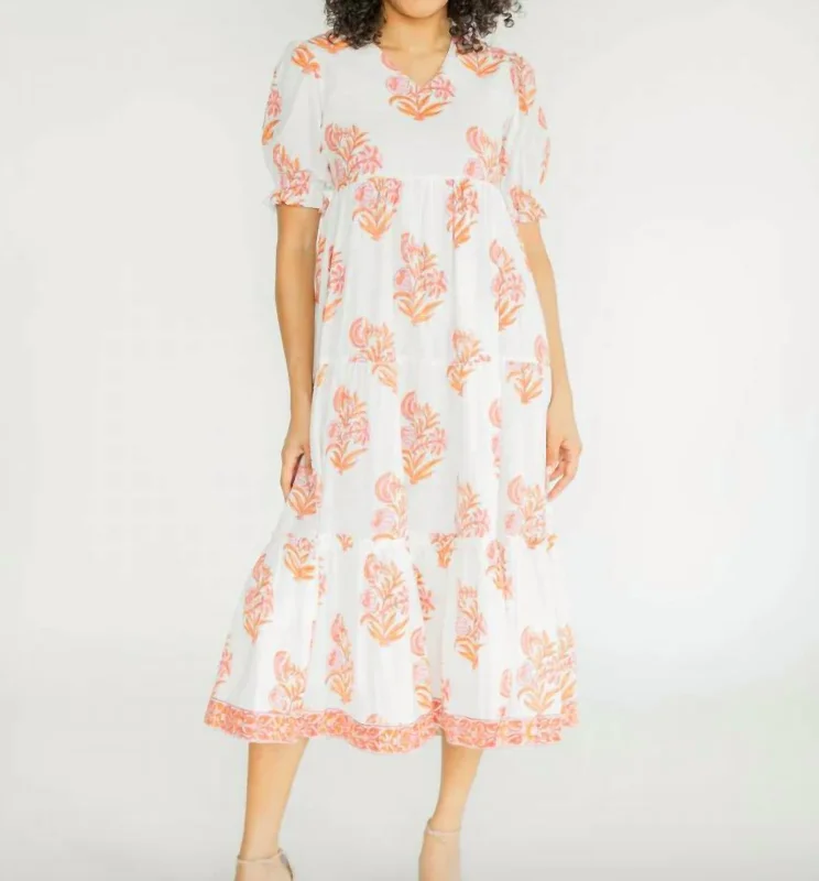 End-Of-Season Clearance Summer Splash Sale Georgia Midi Dress In Emberglow