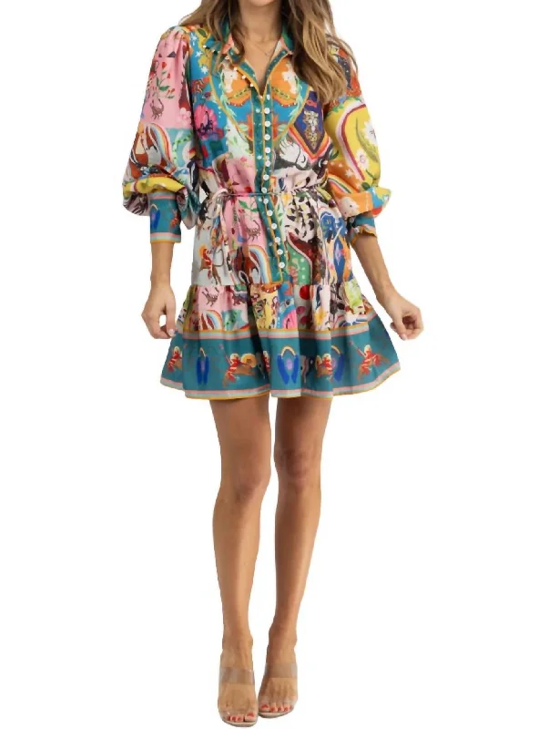 Contemporary Fashion Sale Feminine Soft - Hued Look Helena Mini Dress In Multi