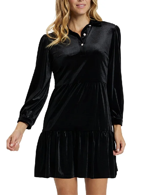 High-End Style Discounts Boho - Chic Festival - Ready Style Jude Connally Velvet Henley Mini Dress