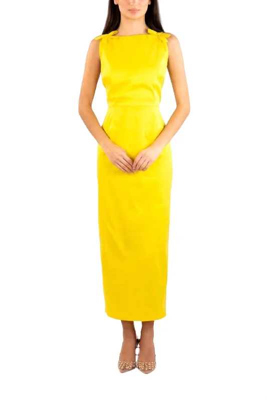 Casual Chic Deals Coastal Beach - Inspired Style Kim Midi Dress In Yellow