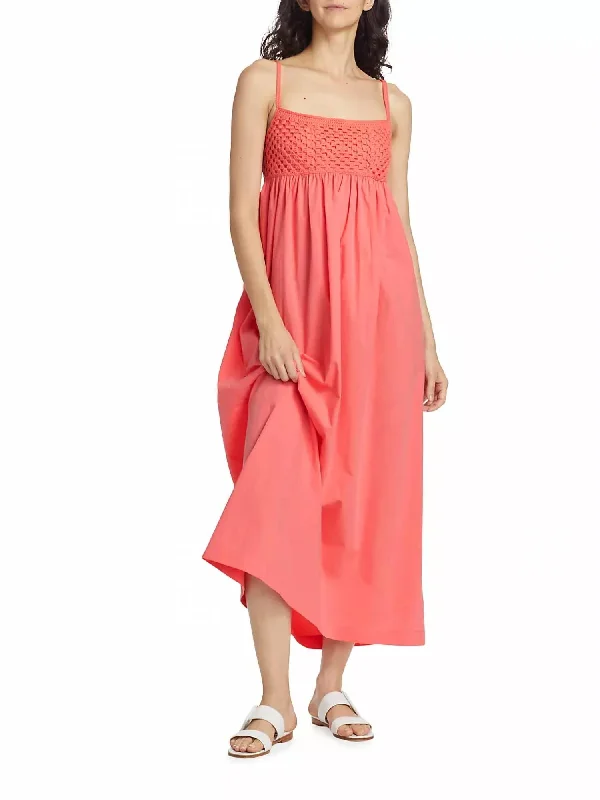 Sleek Style Discounts Minimalist Chic Meeka Midi Dress In Hot Coral