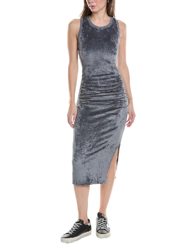 Trendy Street Style Feminine Flow Michael Stars Stacey Ruched Midi Dress