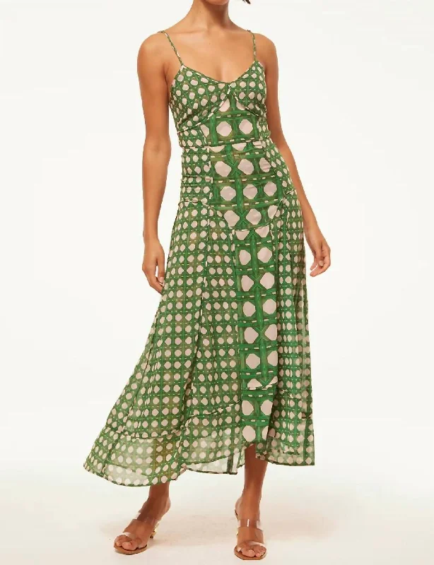 Stylish Looks Luxe Layering Mila Midi Dress In Rattan Tile Mix