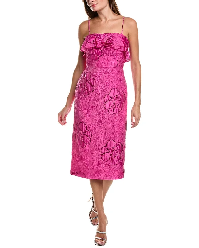 Classy Style Discounts Great Prices on Feminine Styles ML Monique Lhuillier Cynthia Jacquard Midi Dress