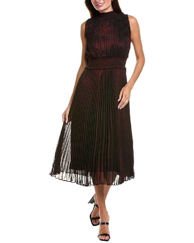 Final Sale Boho - Chic Festival - Ready Style Nanette by Nanette Lepore Accordion Pleated Midi Dress