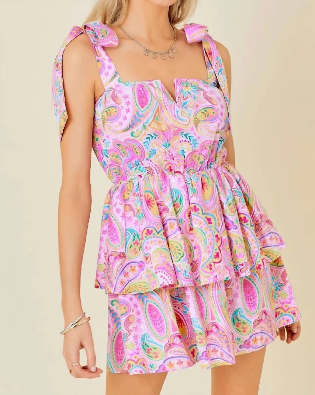 Huge Discounts This Week Discounts on Casual Weekend Styles Paisley Pop Mini Dress In Pink